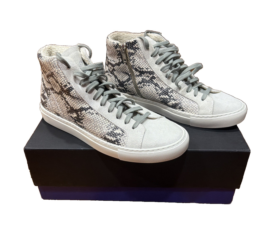 P448 Star 2.0 Snake Print Gray High Top Sneakers EU 40 New With Box